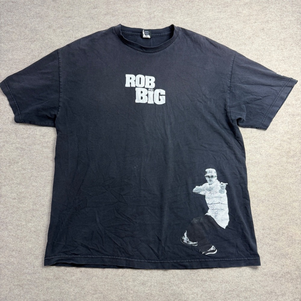 Vintage Rob and Big MTV Show Graphic T-Shirt Black XL Rob Dyrdek Big Black Meaty
